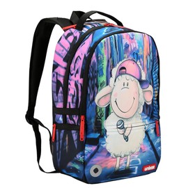 UNIKER Travel Laptop Backpack, Graffiti Backpack for Work, Designer Laptop Backpack for 15.6 Inch, Water Resistant Bag, Sheep Vocalist