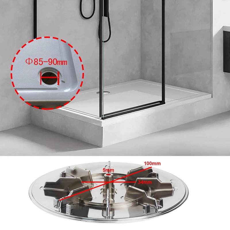 Micro Traders 120mm Shower Waste Drain Cover Chrome Plate Cover