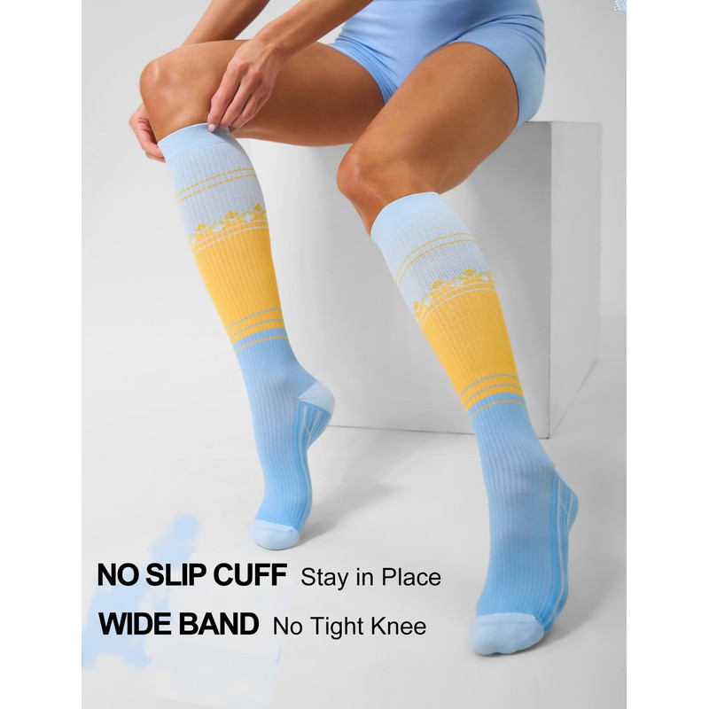 FITRELL 3 Pairs Compression Socks for Women and Men 20-30mmHg-