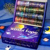 Biuunsf 52 Rolls Washi Tape Set, Gold Foil Galaxy Washi