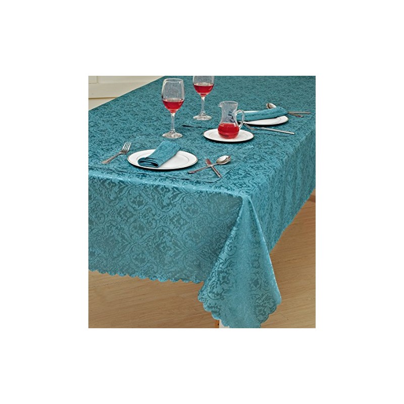 Prime Linens Home Decorative Classic Damask Printed Jacquard Tablecloth Rectangle