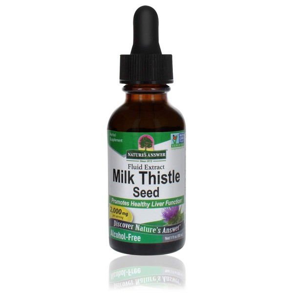 Nature's Answer Milk Thistle Extract | Promotes Healthy Liver Function | Cleanse and Detox Supplement | Non-GMO, Kosher Certified & Gluten-Free 1oz
