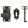 MEETOOT 2 Sets Antique Cabinet Lock Flush Mount Case Box