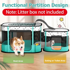 BUFOR Portable Cat Playpen, Foldable Pet Dog Playpen, for Kitten Puppy Play Pen Indoor/Outdoor, Cats Enclosure Cages Tent with Carrying Case, 600D Oxford 8-Rods, 32"x24"x22"