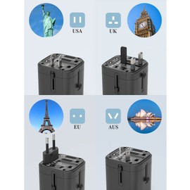 TESSAN Reiseadapter Weltweit, Steckdosenadapter Japan mit 3 USB A, Reisestecker Adapter Weltweit, Universal Adapter für Japan USA UK England China Thailand, Internationaler Stecker Adapter