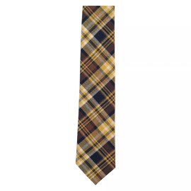 BEDFORD BROOME Mens Cotton Tie Brown Green Tartan Plaid 2.75 Slim Dress Necktie