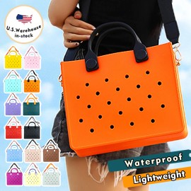 Trend Waterproof EVA Ladies Women's Handbag Punching Girlie Tote Bag with Shoulder Strap for Beach Summersize: M, color: HYB-T24