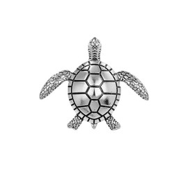 Sea Turtle Brooch Pin for Women Men Long Life Animal Tortoise Pin Marine Animal Lapel Pin Lovely Sea Animal Badges Vintage Metal Turtle Pin Clothing Jewelry (silver)