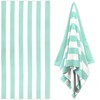HENBAY HENBAY Large Oversized Beach Towel - 35 x 70 Inch Microfiber Pool Towel, Aqua Striped Quick Dry Cabana Swim Towel