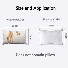Orythyra Decorative Cushion Covers 30 x 50 cm Giraffe Pillow Case Cushion Cover for Outdoor Patio Garden Blench Living Room Sofa Farmhouse Decor Rustic Linen 12x20 Inch