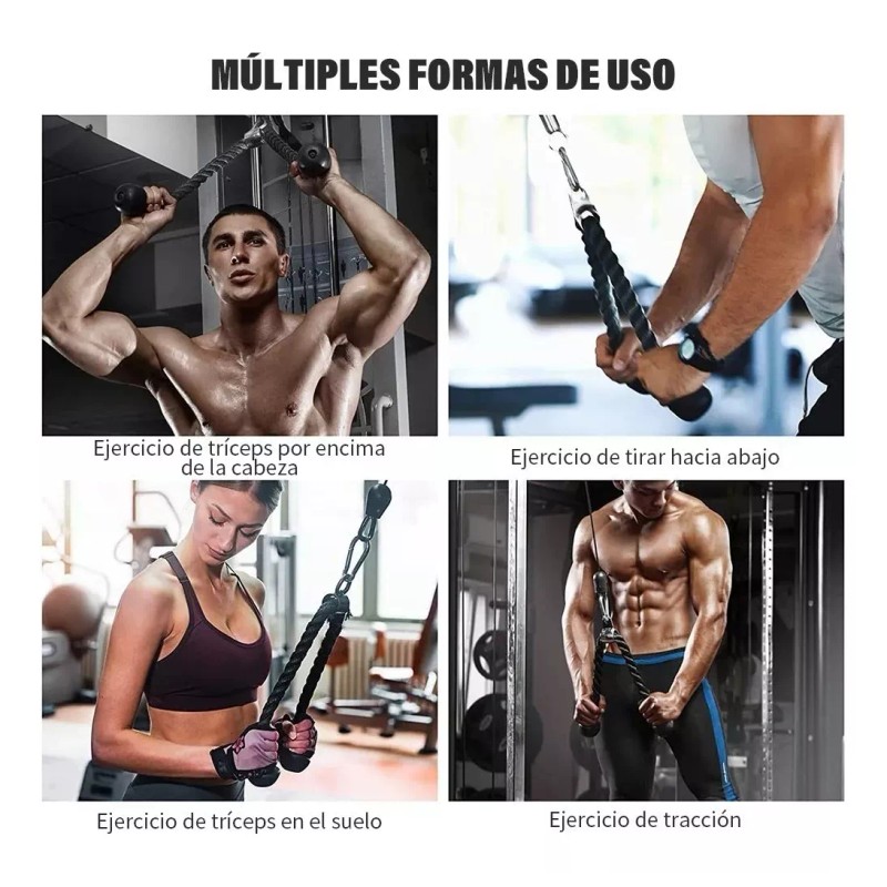 KS Cuerda/retractor De Entrenamiento De Tríceps+jaladera Tipo D