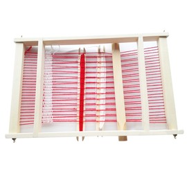 KISSBUTY Wooden Multi-Craft Weaving Loom Large Weaving Frame to Handcraft for Kids and Beginners, 9.9 by 15.7 by 1.3 Inches (Wooden)
