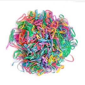 FEIFEI’S BOW 500 Pieces Multi Colour White Poly Rubber Bands Ponios Plaits Hair Mini Elastic HairBands Bobbles Ponytail (Multi Colour Spring)