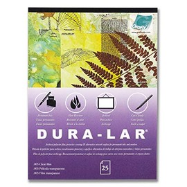 Grafix P05DC0912 9 x 12”, Pad of 25 – Ultra-Clear .005” Film, Acetate Alternative, Glossy Surface for Coverings, Stencils, Color Separation, Window Applications, Transparencies