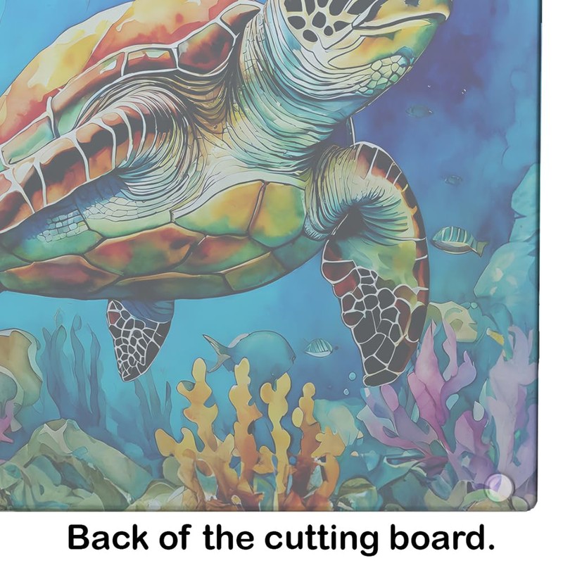 Caroline's Treasures DAC2805LCB Loggerhead Sea Turtle Glass Cutting Board Large