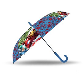 Avengers Kids Umbrella, Plastic Easy Grip Handle Compact Umbrella Windproof Strong, PVC Cover Travel Gift Kids Brolly Boys, Automatic Safety Opening Stick Umbrella 75cm
