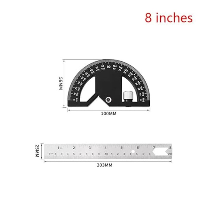 Umei Angle Ruler, Precision Universal Protractor, Industrial Marking Ruler, Movable
