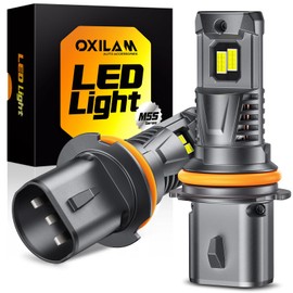 OXILAM 9007 HB5 LED Light Bulbs, 30000LM 800% Brighter, 6500K Cool White, 1:1 Halogen Size,Plug and Play HB5 Fog Lamps Replacement, Pack of 2