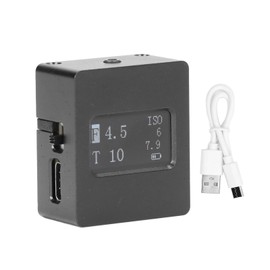 Camera Light Meter Upper Reflection Photometer Cold Hot Shoe Fixing with USB Cable HY‑201XBlack