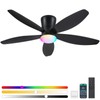 Surtime Flush Mount RGB Ceiling Fans with Lights-48 Low Profile