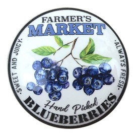 Twisted R Design Cabinet Knobs, Knobs for Kitchen Cabinets and Drawers, 1.5" Round Dresser Knobs (Set of 6 Farmers Market Blueberries)