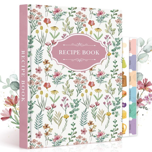 Lanpn Blank Recipe Book Cookbook for 70 Recipes, B5 Waterproof