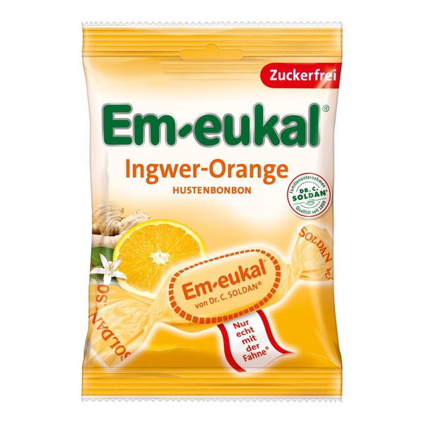 EM EUKAL Bonbons Ingwer Orange zuckerfrei 75g (1 x 75g)