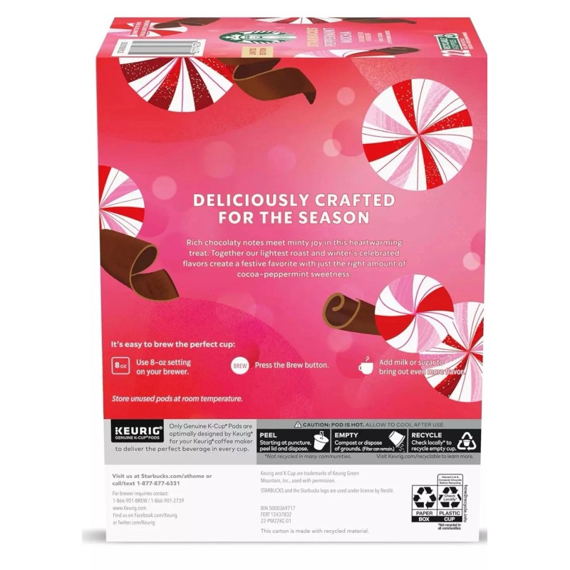 STARBUCKS Peppermint Mocha K-Cup Coffee Pods (22 Count)