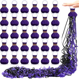 WinnerWhy 30 Pcs Hand Throw Streamers Poppers Confetti Poppers No Mess Paper Crackers Confetti for Halloween Christmas Birthday Wedding Celebrations Party Favor Decor Supplies(Black and Purple)