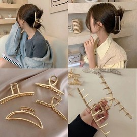 Gold Hair Giant Claw Clip Large Big Size Updo / 골드 헤어 대왕 집게핀 대형 빅사이즈 올림머리