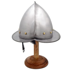 Medieval Warrior Spanish Comb Morion Boat Medieval Helmet With French Lilly- Guage Steel Wearable for Adult | Medieval Costumes. (With Lilly)