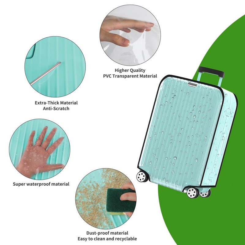 YHOUSE Suitcase Covers For Luggage, 28 Inch Clear PVC Luggage