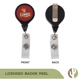 Desert Cactus University of Missouri Saint Louis Retractable Badge Holder Tritons UMSL ID Reel with Ticket Clip for Lanyard, Work, School & Office Access
