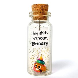 Kseniya Revta It's Your Birthday! - Funny Message in a Bottle Gifts for Her or Him, Unique and Classy Gift Idea for Men and Women (Cute Decorative Bottle, Rainbow Poop - Birthday Edition)