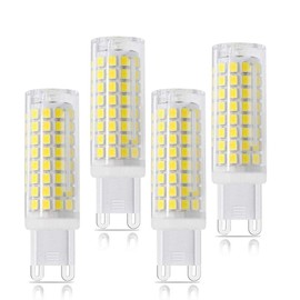 G9 LED Bulbs, 7W LED G9 Light Bulb, 75W Halogen Bulb Equivalent, G9 Bulbs Dimmable,730LM, AC120V, G9 Bi pin Base Bulb for Home Lighting,4-Pack (6000k White)