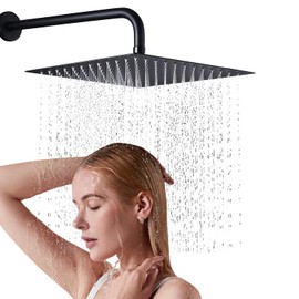 8 Pulgadas Cabeza de Ducha de Lluvia de Alta Presión,Regadera De Lujo Tipo Lluvia Con Brazos de Ducha de 30 cm ,Regadera Cuadrada De Acero Inoxidable,