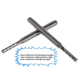 10 Pieces End Mill Carbide Cutter Set Engraving Bits Carving Drill Bit SMT/CNC/PCB Cutter 2 mm