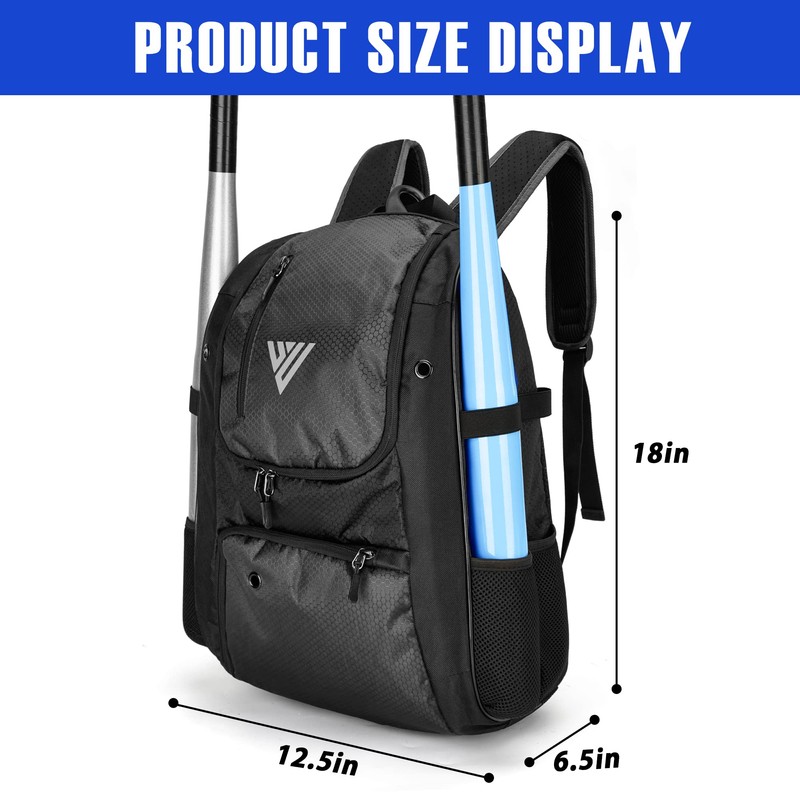 DAREKUKU Youth Baseball Backpack, Softball Bags for Boys and Adults