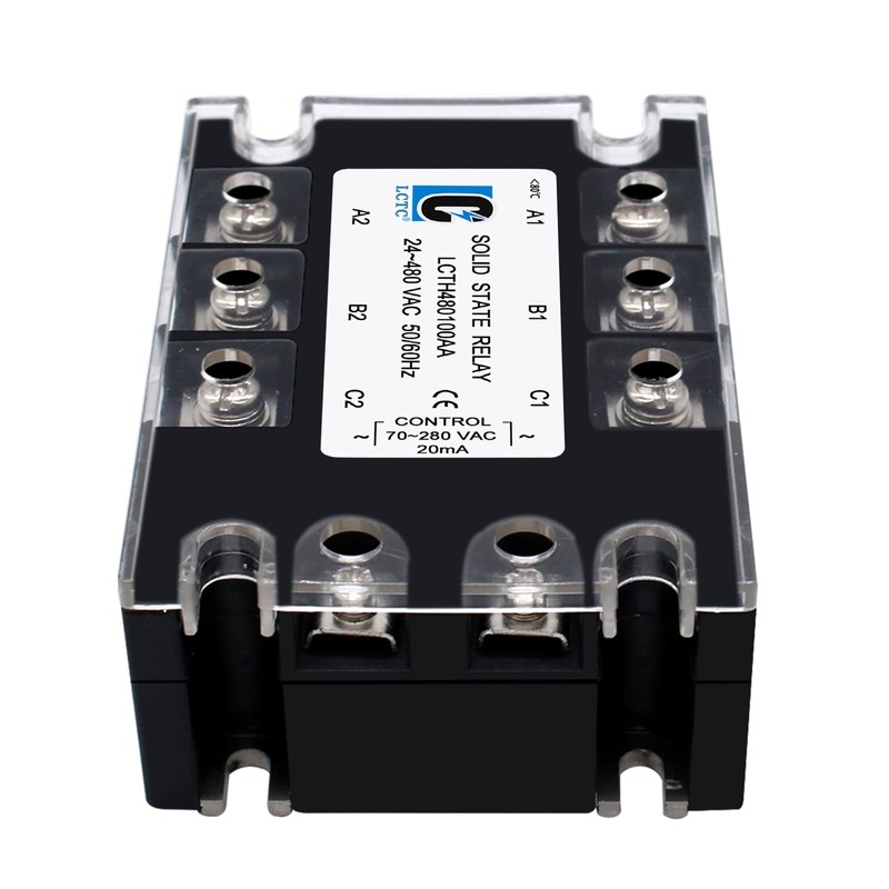 LCLCTC 3 Phase Solid State Relay SSR-100AA AC to AC(Input70-280V