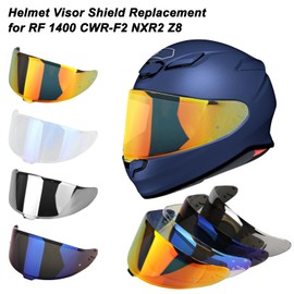 LKV RF-1400 RF 1400 Visor Replacement, CWR-F2 Motocycle Helmet Visor UV Protection Face Shield Compatible With RF-1400 CWR-F2 Z8 NXR2 (Dark Tea Red)