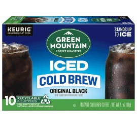 Starbucks Green Mountain Coffee Roasters, Original Black Iced Cold Brew K-Cup 10 Pods