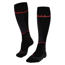 FALKE ESS Ski SK Energizing Wool knee-highs, 1 pair, UK size 5.5-8 calf width 2 (EU 39-42 W2), Black, polyamide mix - Sweat wicking, fast drying, warm, strong compression effect for quicker recovery