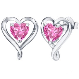 LAVUMO Earrings Silver 925 Rose Gold Women's Stud Earrings Set Gifts for Women Girlfriend Mum Best Friend Mother Grandma for Birthday Valentine's Day Christmas Jewellery Ladies, Sterling Silver, Cubic