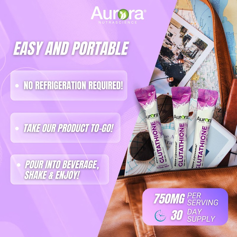 Aurora Nutrascience Liposomal Glutathione 750mg | Maximum Absorption, Powerful Antioxidant,