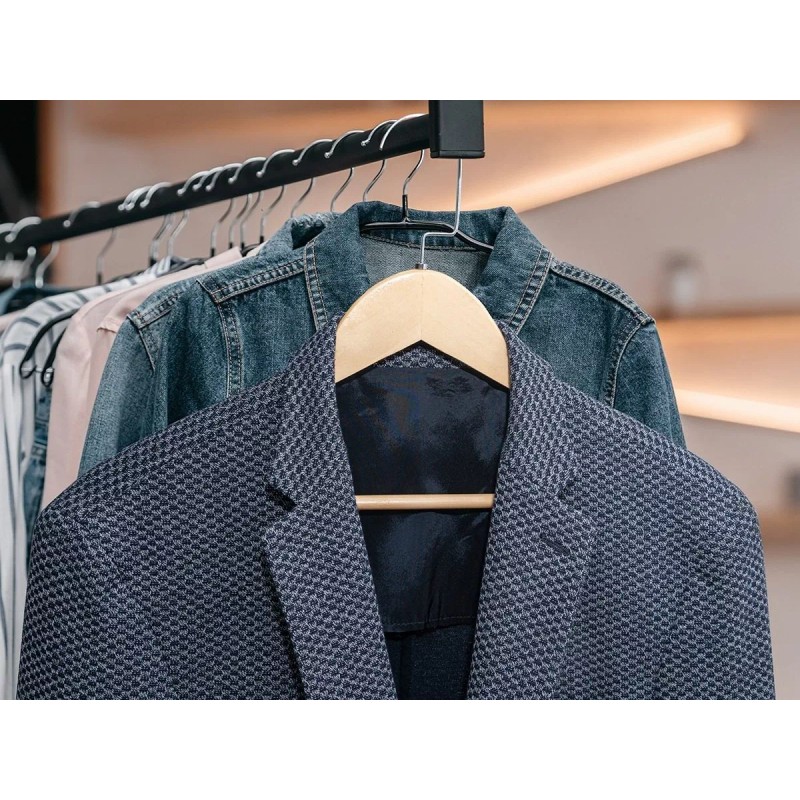 Exhivit Gancho De Madera P/ Ropa Con Anti-derrapante Paq C/10