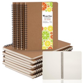 Principal Lines 12 Pack Unlined Spiral Notebook- A5 Blank Journal, Unlined Notebook, Soft Cover Kraft Journal for Drawing, Writing, Office Supplies, School Supplies- 60 Sheets/120 Pages- 8.2 x 5.8