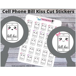 Homemade Cell Phone Bill Planner Stickers #5 / Planner Stickers  / Journal Stickers