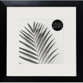 8x8" For 5x5" Picture - GLASS Window - Modern Black Premium Oxford Square Instagram Table Top & Hanging Photo Frame