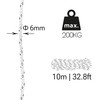 Matte Polyester Rope Cord. 6MM * 10M, Made in Spain,
