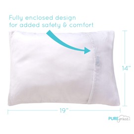 Eucalyptus Toddler Pillowcase (14 x 19) by PUREgrace – Silky Soft Natural 100% Tencel – Sensitive Skin Friendly – Naturally Cooling